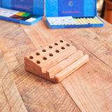 Cherry Wood Crayon Holders with Postcard/Art Slot, 3 options