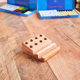 Cherry Wood Crayon Holders with Postcard/Art Slot, 3 options