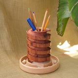 Wood Desktop Marble Run Pencil Holder - Four wood options