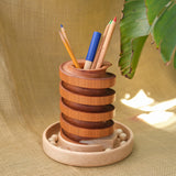 Wood Desktop Marble Run Pencil Holder - Four wood options