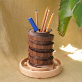 Wood Desktop Marble Run Pencil Holder - Four wood options