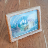 5" x 7" Cherry Sculpted Picture Frame with Cardboard Easel Backing - Glass