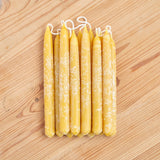 Twelve 5" Hand-Dipped Pure Beeswax Taper Candles, (.59" x 5") - Birthday Ring Candles