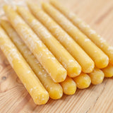 Twelve 5" Hand-Dipped Pure Beeswax Taper Candles, (.59" x 5") - Birthday Ring Candles
