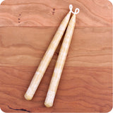 Two 5" Hand-Dipped Pure Beeswax Taper Candles (1/2" x 5")