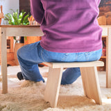 Step Stool Bench, 14" High with Hand Hole - Maple Wood