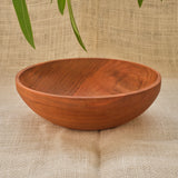Handmade Wooden Bowl with Thin Sculpted Rim - 8" Diameter - Cherry Hardwood