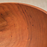 Handmade Wooden Bowl with Thin Sculpted Rim - 8" Diameter - Cherry Hardwood