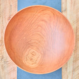 Set of 3 Handmade Wooden Bowls with Sculpted Thin Rim - Cherry Hardwood