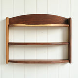 3 Tiered Walnut Wood Wall Shelf - 24" L x 6" D x 17" H - Three Shelves