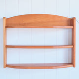 3-Tiered Cherry Wood Wall Shelf - 24" L x 6" D x 17" H - Three Shelves