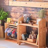 32" Adjustable Cherry Wood Shelving Unit/Bookcase + Add-on Parts