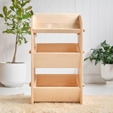Adjustable Maple Wood Storage Unit with a Shelf and Two Crates - 17" L x 12" W x 32" H