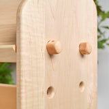 Adjustable Maple Wood Storage Unit with a Shelf and Two Crates - 17" L x 12" W x 32" H