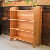 Handmade Solid Cherry Wood Solid Back Bookshelf Shelving Units