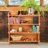 Handmade Solid Cherry Wood Solid Back Bookshelf Shelving Units