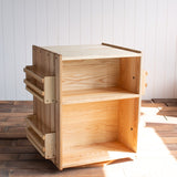 Extra Large Ash Wood Rotating Bookshelf - 22" L x 22" W x 28.5" H