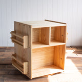 Extra Large Ash Wood Rotating Bookshelf - 22" L x 22" W x 28.5" H