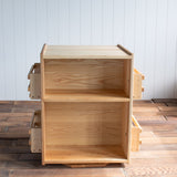 Extra Large Ash Wood Rotating Bookshelf - 22" L x 22" W x 28.5" H