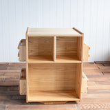 Extra Large Ash Wood Rotating Bookshelf - 22" L x 22" W x 28.5" H