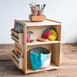 Extra Large Ash Wood Rotating Bookshelf - 22" L x 22" W x 28.5" H
