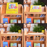 Adjustable Cherry Wood Storage Unit with a Shelf and Two Crates - 17" L x 12" W x 32" H