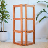 Corner Shelving - 4 Tier Open Shelving - Cherry Wood - 44 3/4" H x 15" sides width