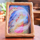 5" x 7" Cherry Sculpted Picture Frame with Cardboard Easel Backing - Glass
