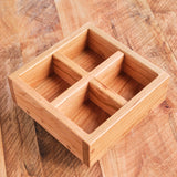 Cherry Wood Table Top Caddy / Lazy Susan with Removable Dividers