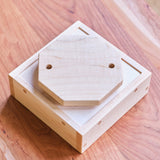 Maple Wood Lazy Susan Caddy with Removable Dividers - 8 3/8" W x 3.5" H
