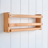 16" Backless Cherry Wood Wall Bookshelf