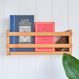16" Backless Cherry Wood Wall Bookshelf