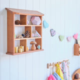 Curio Wall Shelf - House Design - All Cherry Wood - 18" L x 5" D x 17" H