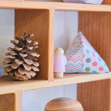 Curio Wall Shelf - House Design - All Cherry Wood - 18" L x 5" D x 17" H