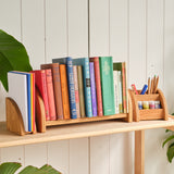 Wooden Desktop Bookshelf with Pencil and File Holder 3 Piece Set (or select individually) - Cherry Wood - 16" L x 7" D x 7" H