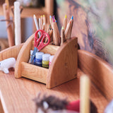 Wooden Desktop Bookshelf with Pencil and File Holder 3 Piece Set (or select individually) - Cherry Wood - 16" L x 7" D x 7" H