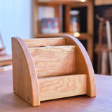 Wooden Desktop Bookshelf with Pencil and File Holder 3 Piece Set (or select individually) - Cherry Wood - 16" L x 7" D x 7" H