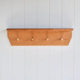 22 1/2" Cherry Wall Shelf with Peg Coat Rack