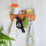22 1/2" Cherry Wall Shelf with Peg Coat Rack