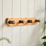 Sculpted Cherry Coat Rack with Walnut Bolts - 18" L x 3.5" D x 3" H