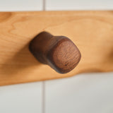 Sculpted Cherry Coat Rack with Walnut Bolts - 18" L x 3.5" D x 3" H