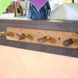 Sculpted Cherry Coat Rack with Walnut Bolts