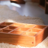 13" x 10" x 2.5" Cherry Sorting Compartment Storage Box / Crate - Removable Dividers - With or Without Lid