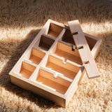 13" x 10" x 2.5" Maple Sorting Compartment Storage Box / Crate - Removable Dividers - With or Without Lid