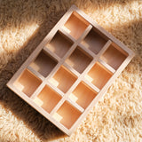 13" x 10" x 2.5" Maple Sorting Compartment Storage Box / Crate - Removable Dividers - With or Without Lid