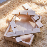 13" x 10" x 2.5" Maple Sorting Compartment Storage Box / Crate - Removable Dividers - With or Without Lid