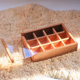 13" x 10" x 2.5" Cherry Sorting Compartment Storage Box / Crate - Removable Dividers - With or Without Lid