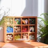 13" x 10" x 2.5" Cherry Sorting Compartment Storage Box / Crate - Removable Dividers - With or Without Lid