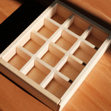 13" x 10" x 2.5" Maple Sorting Compartment Storage Box / Crate - Removable Dividers - With or Without Lid