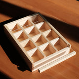 13" x 10" x 2.5" Maple Sorting Compartment Storage Box / Crate - Removable Dividers - With or Without Lid
